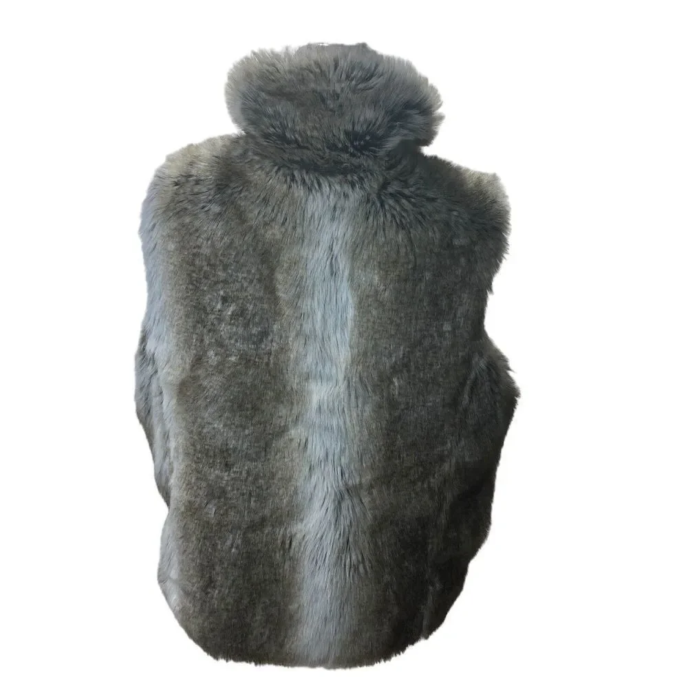 Weatherproof  Company Vest Womens‎ M Reversible Faux Fur & White Brown Animal